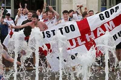 England Football Fans Party in Lille After Winning 'Battle of Britain'