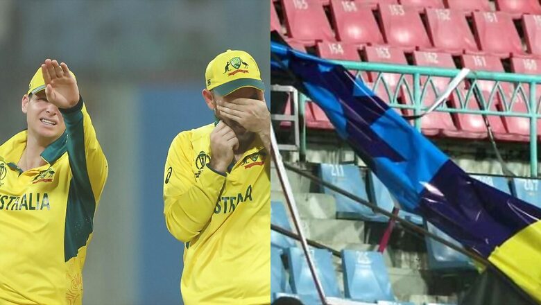 AUS vs SL: Strong Winds Knock Down Hoardings at Lucknow's Ekana Stadium, Fans Seen Running For Safety | WATCH