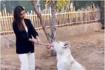 Mouni Roy Feeds 10 Months Old White Tiger, Watch Video