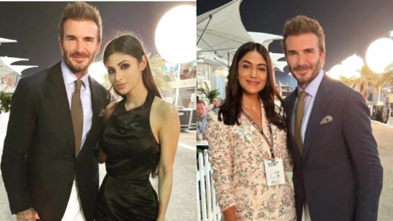 Mrunal Thakur and Mouni Roy Beaming With Joy After Meeting David Beckham at Qatar Grand Prix 2021