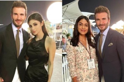 Mrunal Thakur and Mouni Roy Beaming With Joy After Meeting David Beckham at Qatar Grand Prix 2021
