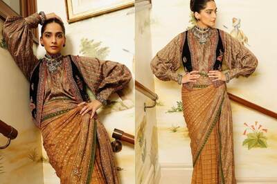 Sonam Kapoor In Khaki Silk Saree Is Setting Mood Board For Wedding Season; See Pictures