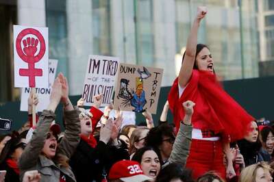 Women Protest Against Gender Equality and Donald Trump
