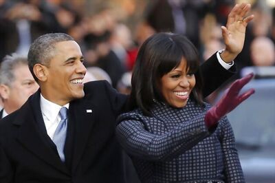 Michelle Obama's newest fashion: Her coat's made of silk tie fabric