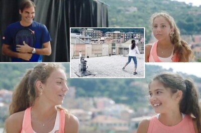 Rooftop Tennis Recreated! Roger Federer Joins Viral Sensations Vittoria and Carola