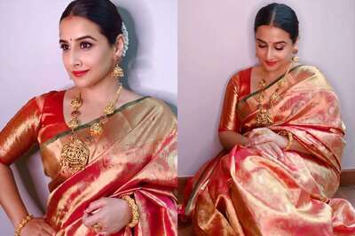 Vidya Balan Wishes 'Happy Navratri' to Fans With Stunning Pictures in Silk Saree