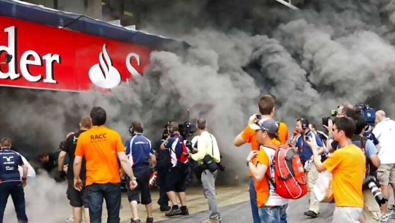 Seven hospitalised after fire at Spanish GP
