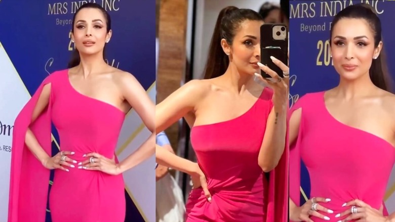 Malaika Arora Hops Onto The Barbie-Core Trend In A Sexy Hot-Pink Thigh-High Slit Dress, Watch Video