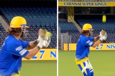 Watch: MS Dhoni's 'Nonchalant' Ramp Shot During Training Spells Danger for LSG Bowlers