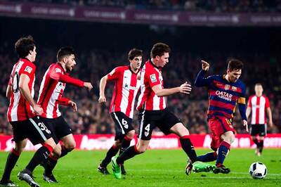 Barcelona sink Bilbao to reach Copa del Rey semis, Atletico Madrid crash out