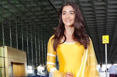 Pooja Hegde Aces Airport Fashion In A Yellow Anarkali Suit Worth Rs 26,500