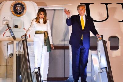 Donald Trump India Visit: US Prez Accorded Traditional Welcome at ITC Maurya Hotel in Delhi