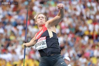 Christina Obergfoell wins women's javelin in Moscow