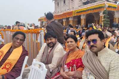 Ram Charan, Chiranjeevi Pose With PT Usha During Ram Mandir Pran Pratishtha In Ayodhya; See Here