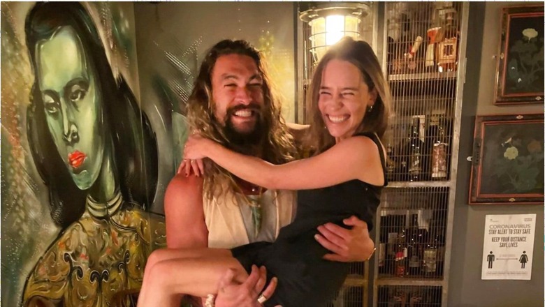 Jason Momoa Sweeps 'Khaleesi' Emilia Clarke Off Her Feet in Mini Game of Thrones Reunion
