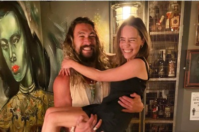 Jason Momoa Sweeps 'Khaleesi' Emilia Clarke Off Her Feet in Mini Game of Thrones Reunion