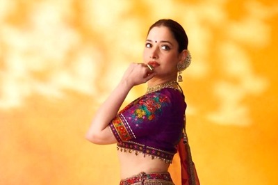 Tamannah Bhatia Aces Festive Fashion In Purple Lehenga For Ganesh Chaturthi Celebrations