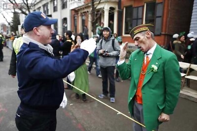 Gay rainbow banners make debut at Boston St Paddy's parade