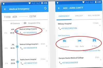 This app provides train passengers with list of healthcare facilities at upcoming stations