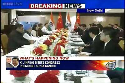 Chinese President Jinping meets Manmohan Singh, Sonia on 3rd day of his India tour
