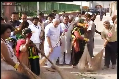 In pics: PM Modi, his ministers wield the broom for 'Swachh Bharat' mission