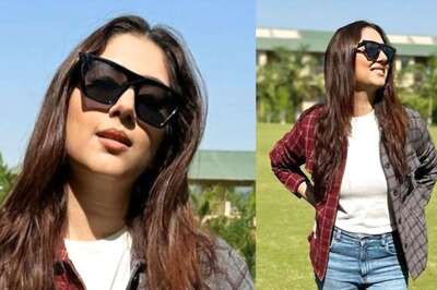 Disha Parmar Gives Winter Goals In Maroon-Grey Jacket from Her Ranthambore Trip