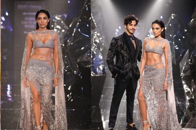 Sobhita Dhulipala Sizzles in Sexy Bralette and Risque Skirt at India Couture Week