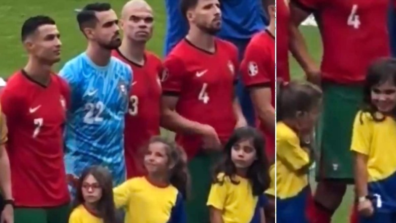 EURO 2024: Young Girl in Awe on Seeing Cristiano Ronaldo as Portugal-Tukrey Players Line-up | WATCH
