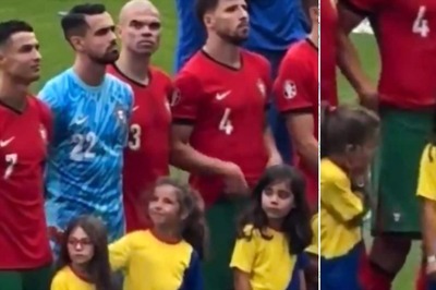 EURO 2024: Young Girl in Awe on Seeing Cristiano Ronaldo as Portugal-Tukrey Players Line-up | WATCH