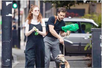 Kit Harrington and Rose Leslie Step Out in Style for a Walk with Their Dog