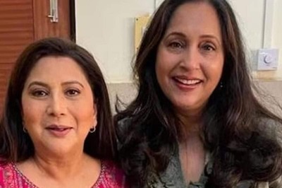 Nivedita Saraf Delighted To Meet Ashwini Bhave At Mi, Swara Aani Te Dogha’s Rehearsals
