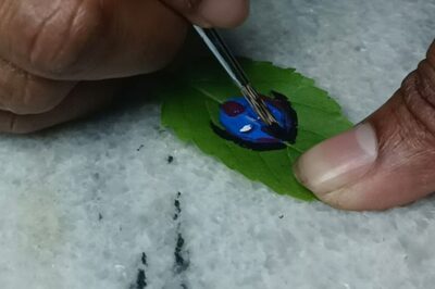 West Bengal Artist Paints Gods and Goddesses on Tulsi Leaves, Video of Intricate Art Goes Viral