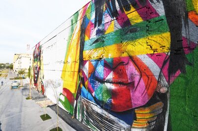 Brazil Graffiti Artist Paints Massive Olympic Mural
