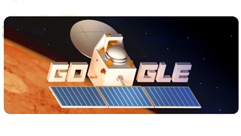 Google posts a doodle on Mangalyaan completing one month in Mars orbit