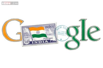 Google doodles independent India's first stamp on August 15