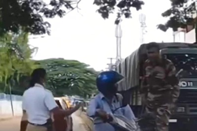 Watch: Man Blocking Traffic In Bengaluru Gets A Whack On The Head By Army Jawan