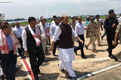 Rajnath Conducts Aerial Survey of Flood Hit Assam,  Announces Compensation