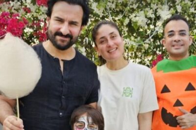 Taimur Ali Khan Dresses Up as a SPOOKY Skeleton on Halloween; Poses With Kareena, Saif