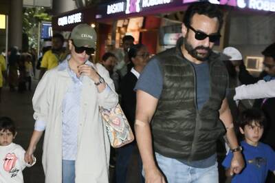 Kareena Kapoor Khan, Saif Ali Khan Hold Kids Taimur and Jeh Close As They Arrive In Mumbai After London Vacay
