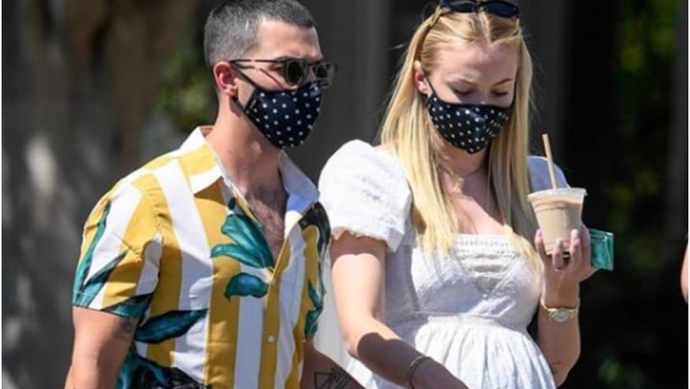 Mommy-to-be Sophie Turner Steps Out with Joe Jonas in Matching Breathing Masks, See Pics