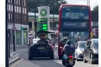 Tesla Model X Owner Forget Closing SUV's Falcon Wing Door, Crashes With Bus in London
