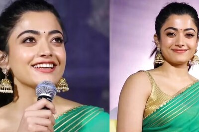 Rashmika Mandanna Exudes Elegance In Green Saree At Animal Promotions