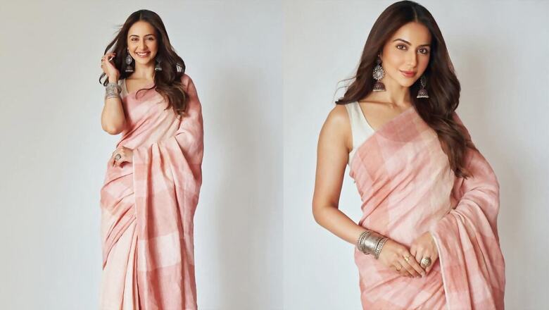 Rakul Preet Singh Looks No Less Than A Desi Barbie In Blush Pink Saree, See Pics
