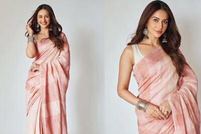 Rakul Preet Singh Looks No Less Than A Desi Barbie In Blush Pink Saree, See Pics