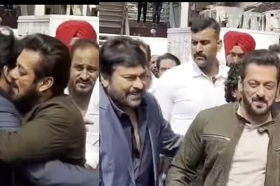 Salman Khan Hugs Chiranjeevi As Actors Reach PVR Juhu For Godfather's Hindi Trailer Launch