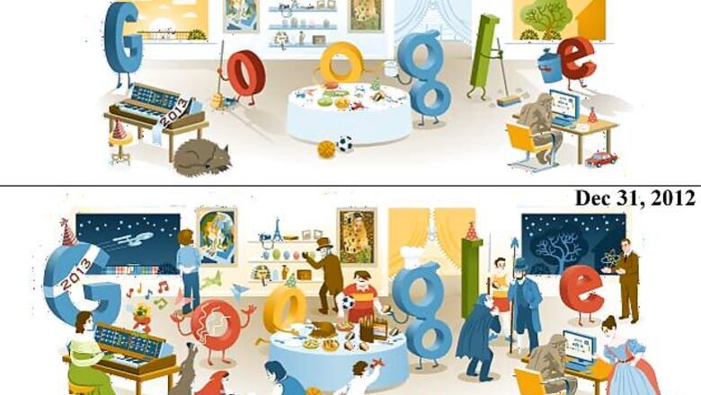 New Year's Day 2013: Google posts a New Year doodle